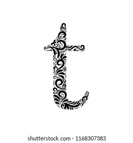 Ornate Letter T - Beautifully detailed letter T isolated on white background