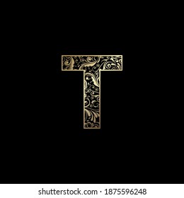 Ornate Letter T Logo icon, elegance monogram luxury letter logo vector  design