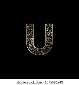 Ornate Letter U Logo icon, elegance monogram luxury letter logo vector  design