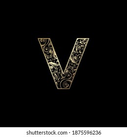 Ornate Letter V Logo icon, elegance monogram luxury letter logo vector  design