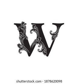 Ornate Letter W Logo icon, elegant monogram luxury ornament decoration letter logo vector  design