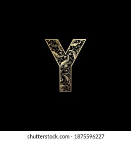 Ornate Letter Y Logo icon, elegance monogram luxury letter logo vector  design