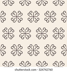 Ornate lines texture. Stripped geometric seamless pattern. Modern repeating stylish texture. Flat minimalistic texture on beige background. Vector
