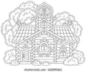 Ornate log cabin