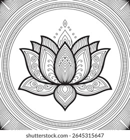 Ornate Lotus Flower Mandala Design