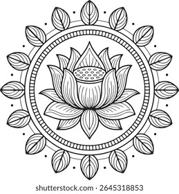 Ornate Lotus Flower Mandala Design