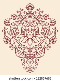 Ornate Lotus Flower Vector