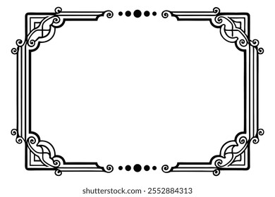 Ornate luxury floral frame featuring an abstract design 