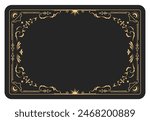 Ornate magic frame, reverse side of tarot cards, border with mystic ornament, astrology pattern banner, vector