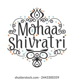 Ornate Maha Shivratri Greeting Card Design 