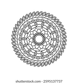 Ornate Mandala Artwork with Concentric Circles and Intricate Patterns for Creating a Calm Spiritual Space