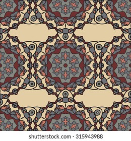 Ornate Mandala Background for greeting card, Brochure, Card or Invitation with Islamic, Arabic, Indian, Ottoman, Asian motifs. Abstract Retro Stylized flowers wallpaper Seamless