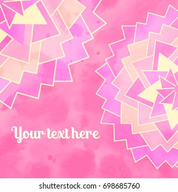 Ornate mandala on abstract color background. Graphic template for different design. Decorative retro ornament. Vector illustration