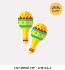 Ornate maracas vector icon