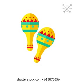 Ornate maracas vector icon
