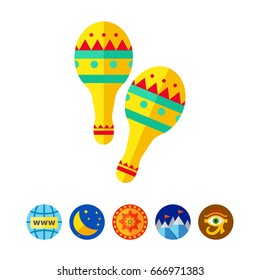 Ornate maracas vector icon