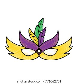 ornate mardi gras carnival mask with feathers festival