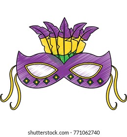 ornate mardi gras carnival mask with feathers festival