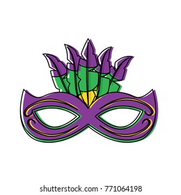 ornate mardi gras carnival mask with feathers festival