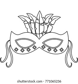 ornate mardi gras carnival mask with feathers festival
