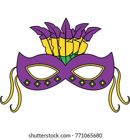 ornate mardi gras carnival mask with feathers festival