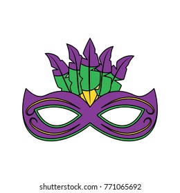 ornate mardi gras carnival mask with feathers festival
