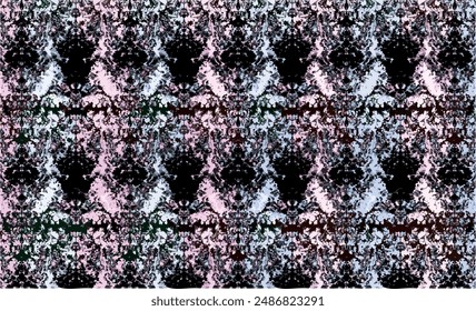 Ornate Mesh Pattern And Grunge Texture With Ornamental Sync In Repeat. With Blur Effect In 2D Illustration. EPS 10. Batik. Asian. Abstract Background. Backdrop Pattern. Unique Traditional. Boho Textur