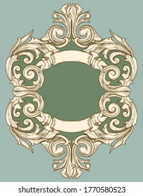 Ornate monochrome decorative vintage design card
