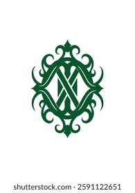 Ornate monogram vector graphic design.