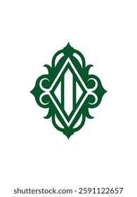 Ornate monogram vector graphic design.