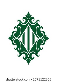 Ornate monogram vector graphic design.