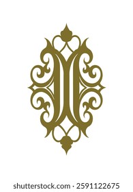 Ornate monogram vector graphic design.