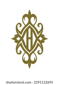 Ornate monogram vector graphic design.