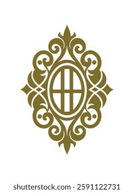Ornate monogram vector graphic design.