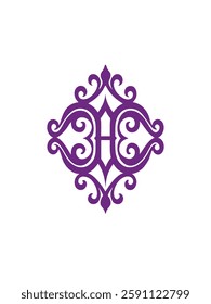 Ornate monogram vector graphic design.