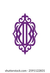 Ornate monogram vector graphic design.