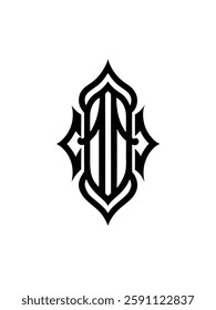 Ornate monogram vector graphic design.