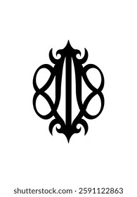Ornate monogram vector graphic design.