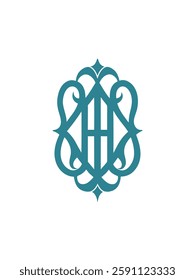 Ornate monogram vector graphic design.
