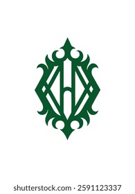 Ornate monogram vector graphic design.