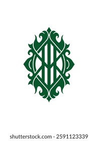 Ornate monogram vector graphic design.