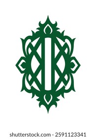 Ornate monogram vector graphic design.