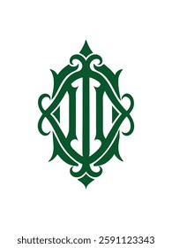 Ornate monogram vector graphic design.
