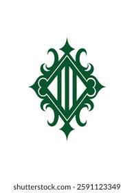 Ornate monogram vector graphic design.