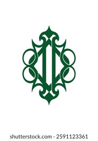 Ornate monogram vector graphic design.