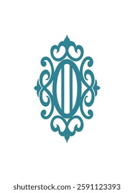 Ornate monogram vector graphic design.