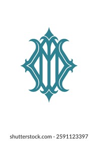 Ornate monogram vector graphic design.