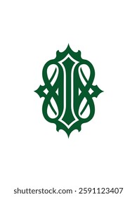 Ornate monogram vector graphic design.