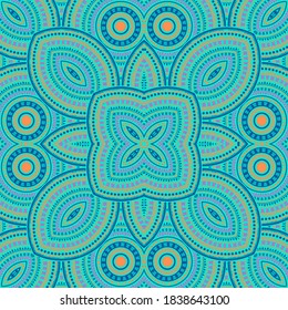 Ornate moroccan zellige tile seamless pattern. Geometric texture vector patchwork. Carpet print design. Traditional moroccan zellige tilework infinite pattern. Interior decoration print.