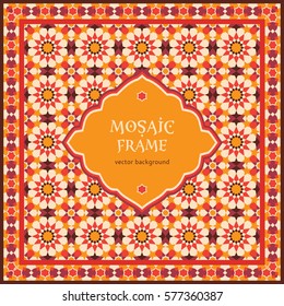 Ornate mosaic background, template for design in arabic style